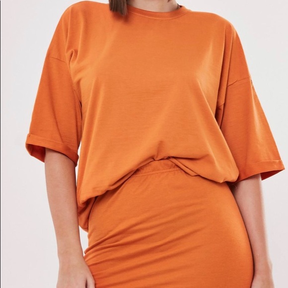 Dresses & Skirts - orange t shirt and skirt co ord set